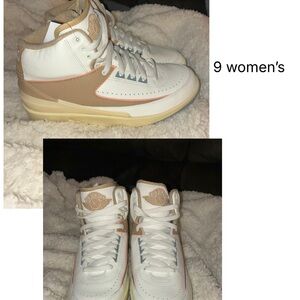 Jordan Women's White and Tan Sneakers